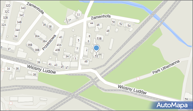 Katowice, Wiosny Ludów, 53, mapa Katowic