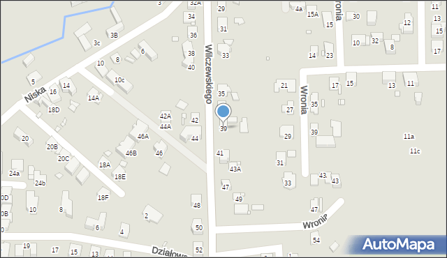 Katowice, Wilczewskiego Stanisława, ks. dr., 39, mapa Katowic