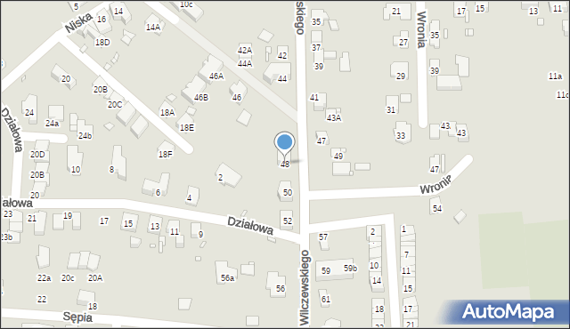 Katowice, Wilczewskiego Stanisława, ks. dr., 48, mapa Katowic