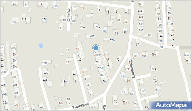 Katowice, Wilczewskiego Stanisława, ks. dr., 76h, mapa Katowic
