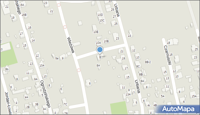 Katowice, Wieżowa, 8, mapa Katowic