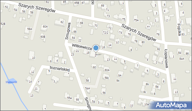 Katowice, Witkiewicza Stanisława Ignacego, 17, mapa Katowic