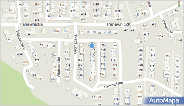 Katowice, Wietnamska, 61C, mapa Katowic