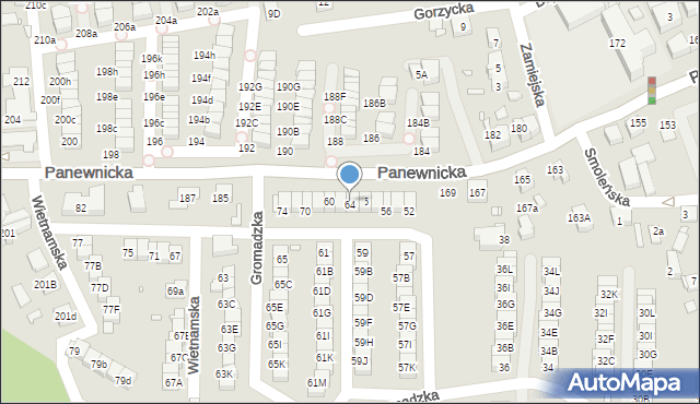 Katowice, Wietnamska, 64, mapa Katowic