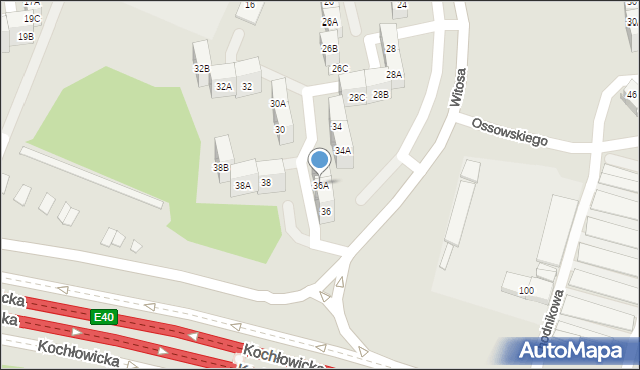 Katowice, Witosa Wincentego, 36A, mapa Katowic