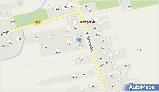 Kawęczyn, Wilanowska, 17, mapa Kawęczyn