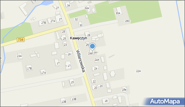 Kawęczyn, Wilanowska, 24B, mapa Kawęczyn