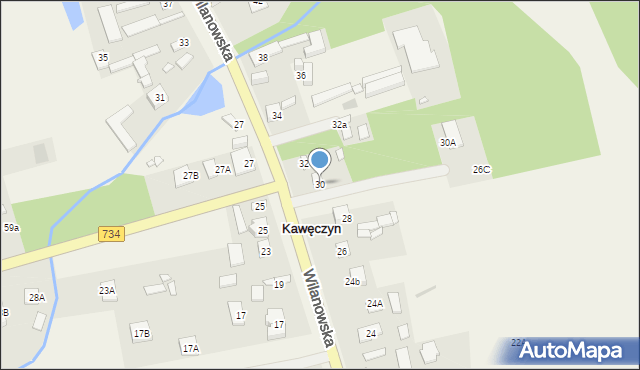 Kawęczyn, Wilanowska, 30, mapa Kawęczyn