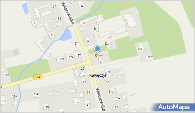 Kawęczyn, Wilanowska, 32, mapa Kawęczyn