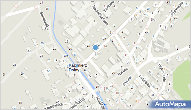 Kazimierz Dolny, Witkiewicza Jana Koszczyca, 3, mapa Kazimierz Dolny