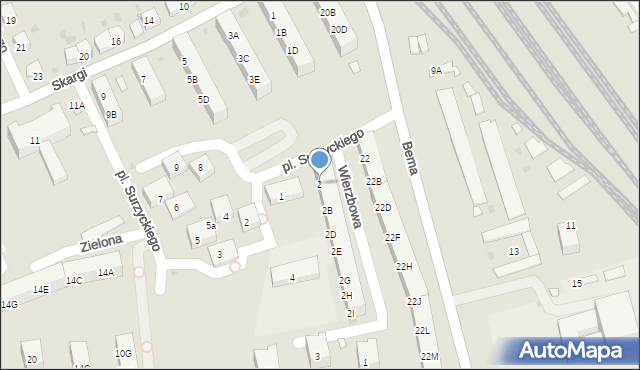 Kędzierzyn-Koźle, Wierzbowa, 2, mapa Kędzierzyna-Koźle