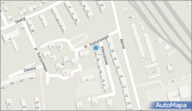 Kędzierzyn-Koźle, Wierzbowa, 2A, mapa Kędzierzyna-Koźle