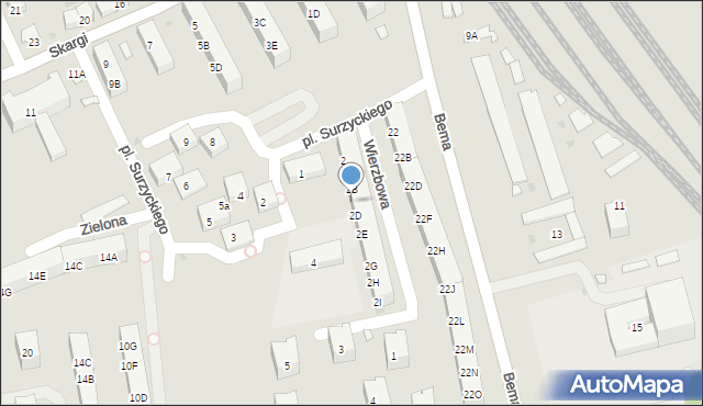 Kędzierzyn-Koźle, Wierzbowa, 2C, mapa Kędzierzyna-Koźle