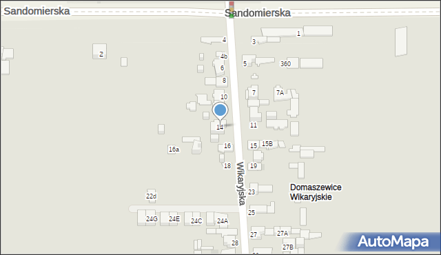 Kielce, Wikaryjska, 14, mapa Kielc