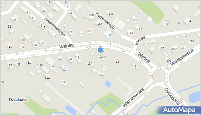 Kielce, Witosa Wincentego, 15, mapa Kielc