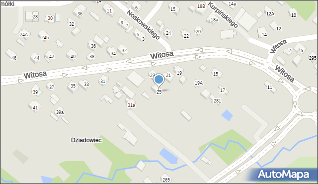 Kielce, Witosa Wincentego, 25, mapa Kielc