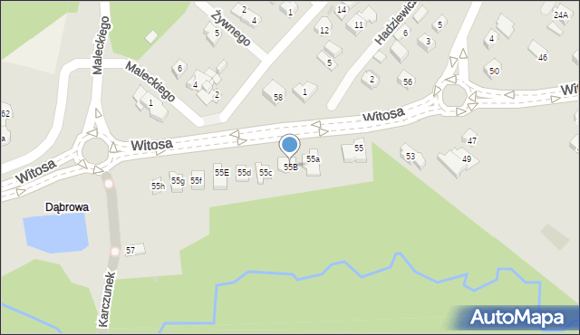 Kielce, Witosa Wincentego, 55B, mapa Kielc