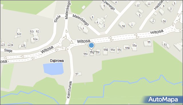 Kielce, Witosa Wincentego, 55g, mapa Kielc