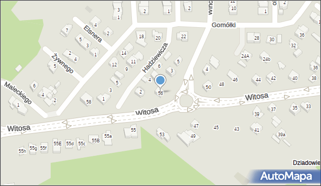 Kielce, Witosa Wincentego, 56, mapa Kielc