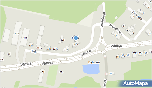 Kielce, Witosa Wincentego, 62a, mapa Kielc