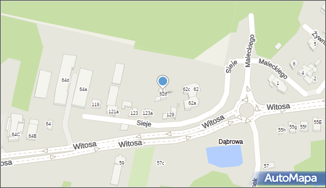 Kielce, Witosa Wincentego, 62d, mapa Kielc