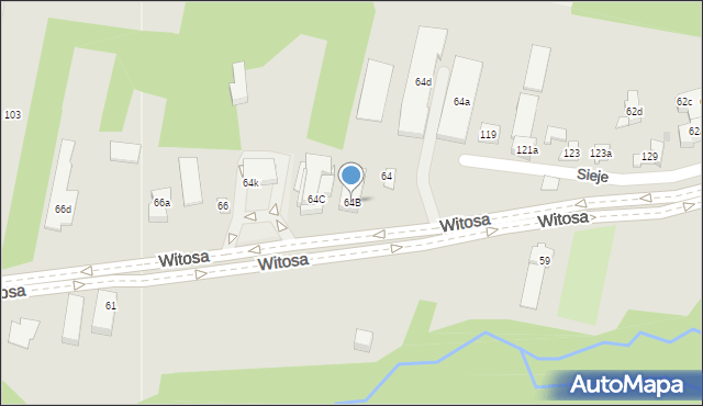Kielce, Witosa Wincentego, 64B, mapa Kielc