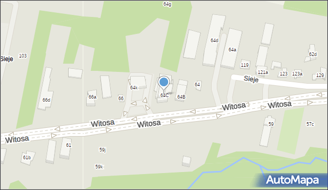 Kielce, Witosa Wincentego, 64C, mapa Kielc