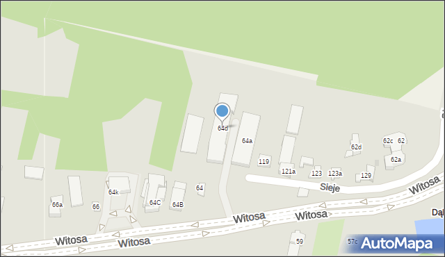 Kielce, Witosa Wincentego, 64d, mapa Kielc