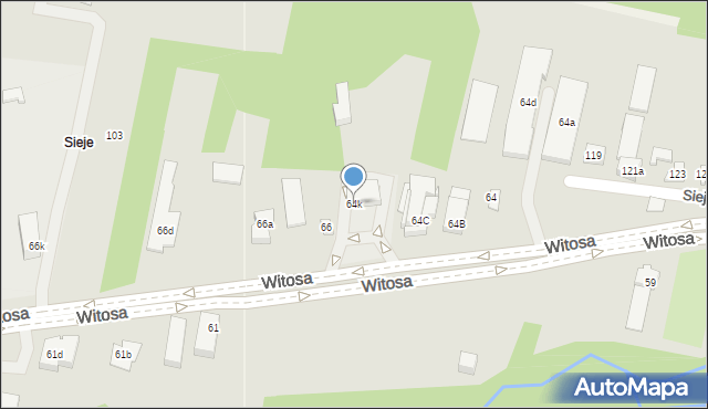 Kielce, Witosa Wincentego, 64k, mapa Kielc