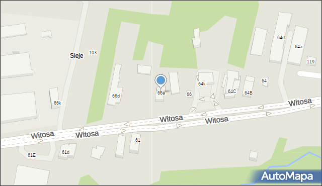 Kielce, Witosa Wincentego, 66a, mapa Kielc