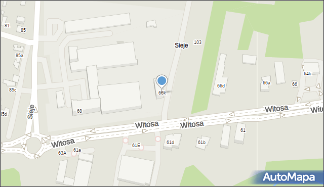 Kielce, Witosa Wincentego, 66k, mapa Kielc