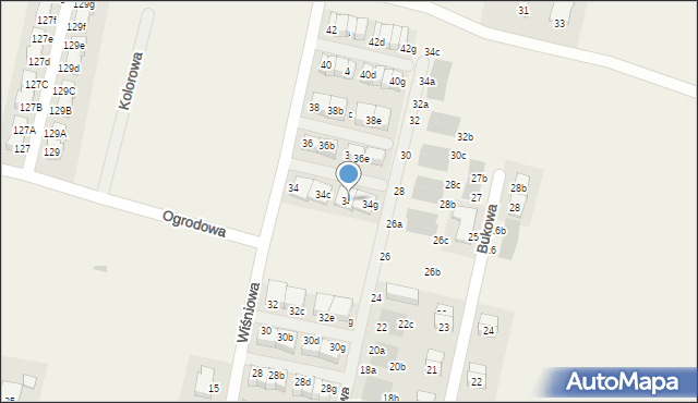 Kiełczów, Wiśniowa, 34e, mapa Kiełczów