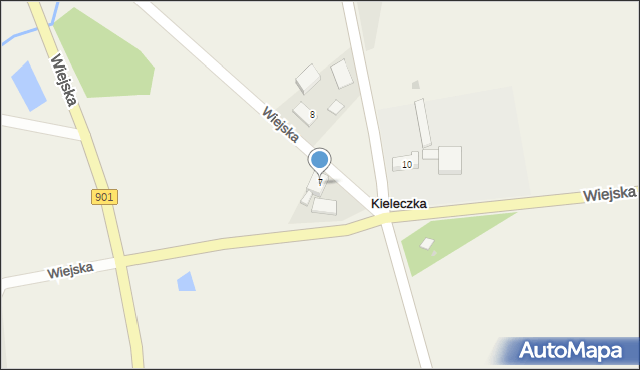 Kieleczka, Wiejska, 7, mapa Kieleczka