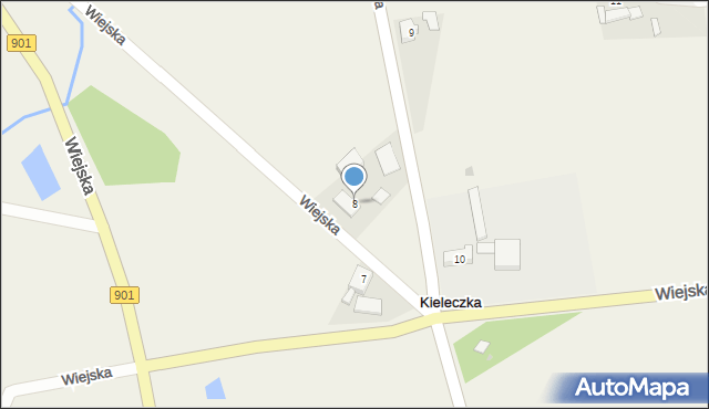 Kieleczka, Wiejska, 8, mapa Kieleczka