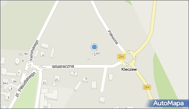 Kleczew, Wiatraczna, 1, mapa Kleczew