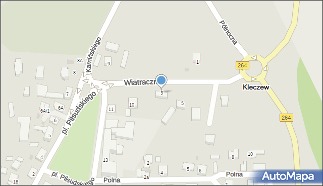 Kleczew, Wiatraczna, 3, mapa Kleczew