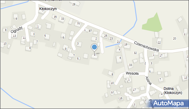 Kłokoczyn, Wiejska, 4, mapa Kłokoczyn