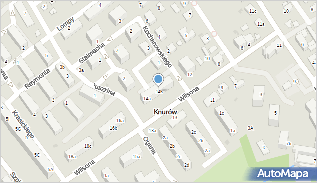 Knurów, Wilsona Thomasa Woodrowa, 14b, mapa Knurów