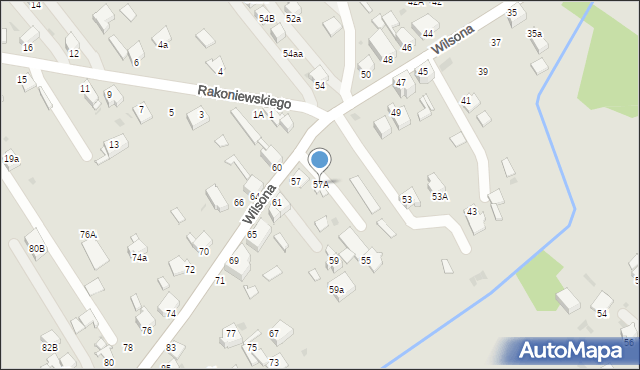 Knurów, Wilsona Thomasa Woodrowa, 57A, mapa Knurów