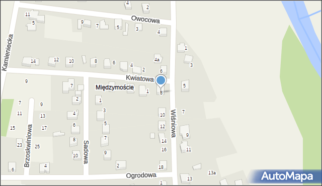 Kobiernice, Wiśniowa, 8, mapa Kobiernice