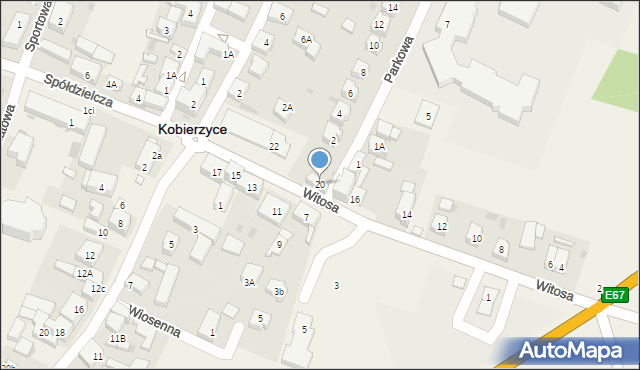 Kobierzyce, Witosa Wincentego, 20, mapa Kobierzyce