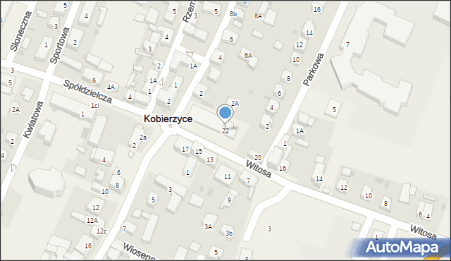 Kobierzyce, Witosa Wincentego, 22, mapa Kobierzyce