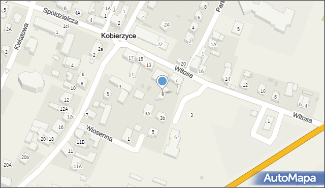 Kobierzyce, Witosa Wincentego, 9, mapa Kobierzyce