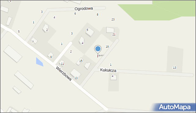 Kobylarnia, Wierzbowa, 17, mapa Kobylarnia