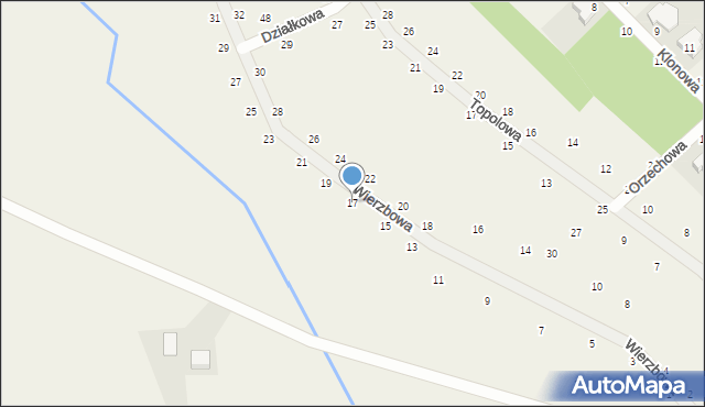 Kobylniki, Wierzbowa, 17, mapa Kobylniki