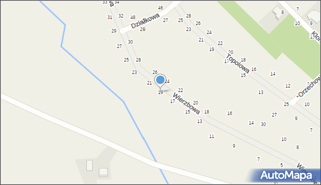 Kobylniki, Wierzbowa, 19, mapa Kobylniki