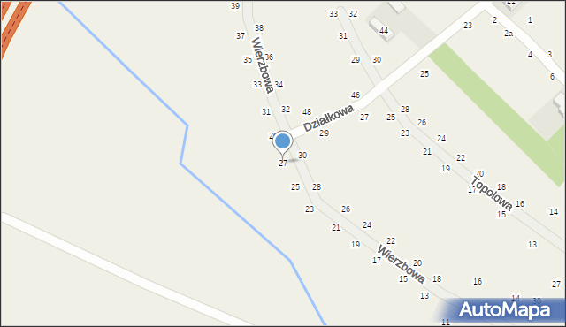 Kobylniki, Wierzbowa, 27, mapa Kobylniki