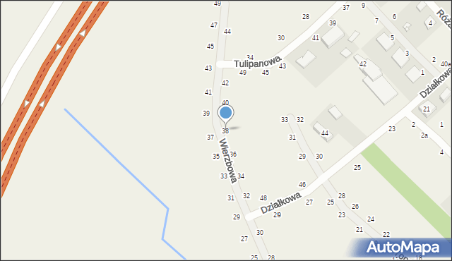 Kobylniki, Wierzbowa, 38, mapa Kobylniki