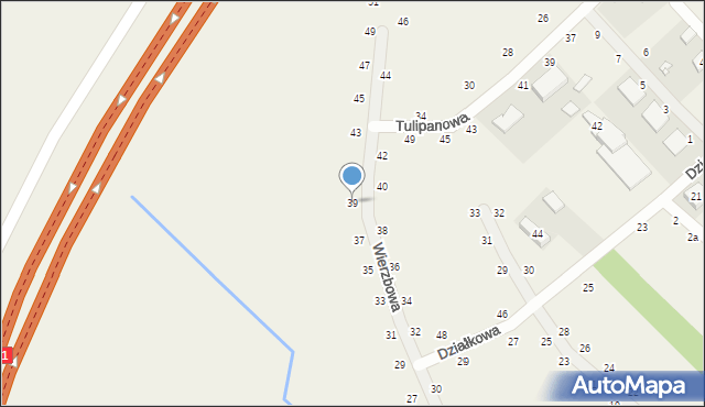 Kobylniki, Wierzbowa, 39, mapa Kobylniki