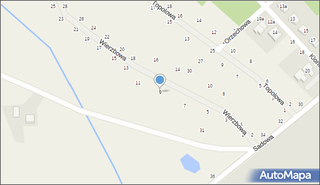 Kobylniki, Wierzbowa, 9, mapa Kobylniki